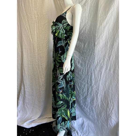 Elli White Green and Black Tropical Hummingbird Print Maxi Dress - Picture 6 of 14